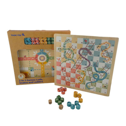 TookyToys 2in1 Wooden Game Set